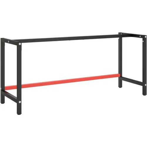 vidaXL Okvir za delovno mizo mat črn in mat rdeč 180x57x79 cm kovinski