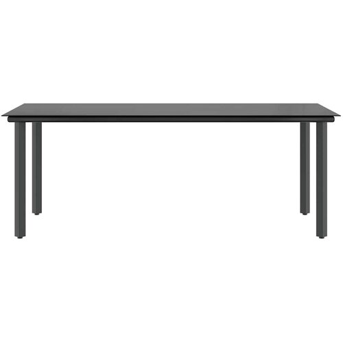  9-dijelni vrtni blagovaonski set s jastucima poliratan i staklo Smeđa 200 x 100 x 74 cm Slike