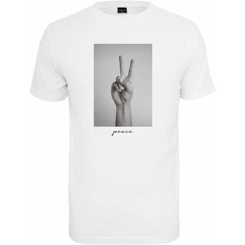MT Men White T-shirt with peace sign