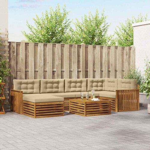  Set vanjskih sofa 7 kom. Prirodna i bež Slike