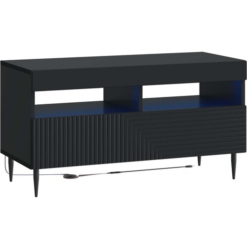 vidaXL LED TV kabinet HAARLEM 81 x 35 x 43 cm Crna Konstruirano drvo - Crna Cene