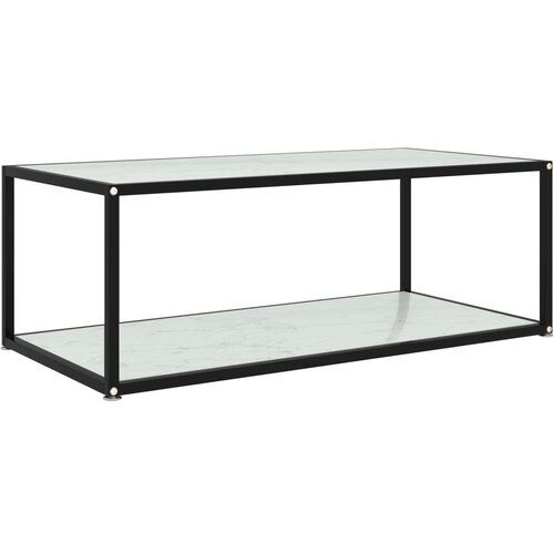 vidaXL Klubska mizica bela 100x50x35 cm kaljeno steklo Cene