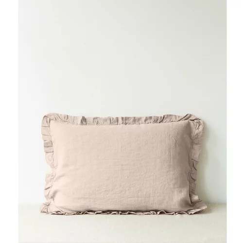 Linen Tales svjetlosmeđa lanena jastučnica s naboranim rubom, 50 x 60 cm