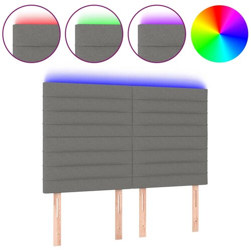 Maison Chic LED Posteljno vzglavje - Vzglavna omarica - Nočna omarica temno sivo 144x5x118/128 cm blago, (21709878) Cene