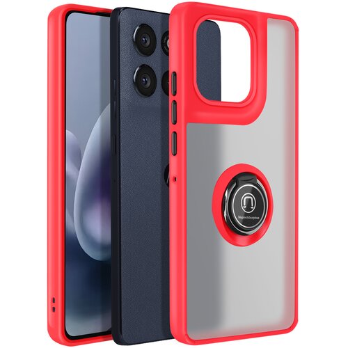 AVIZAR Ovitek za Motorola Moto G86 / G86 Power z magnetnim obročkom in matiranim zaključkom, Rdeča, (5000189340) Cene