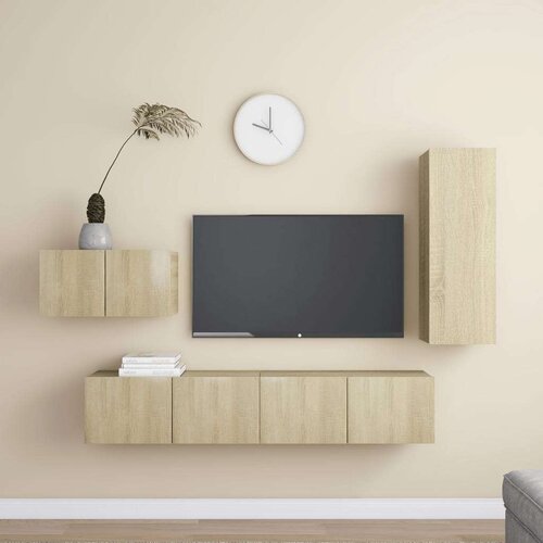  4-dijelni set TV ormarića boja hrasta sonome od iverice Cijene
