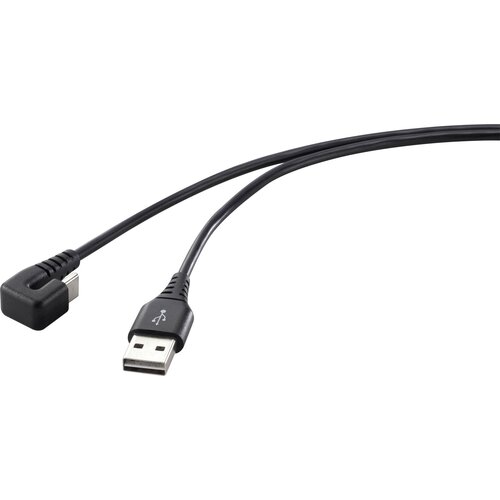 Renkforce Povezovalni kabel USB 2.0 [1x priključek USB A - 1x priključek USB C] 1,00 m črno pod kotom pri 180 stopinjah USB kabel USB 2.0 US, (20417152) Cene