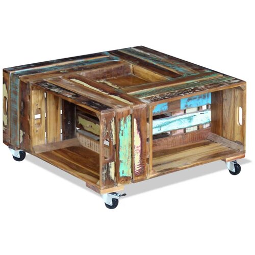 The Living Store Klubska mizica trden predelan les 70x70x35 cm - Klubska Mizica, (21575179) Slike