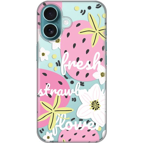 torbica silikonska print skin za iphone 16 6.3 fresh pink Slike