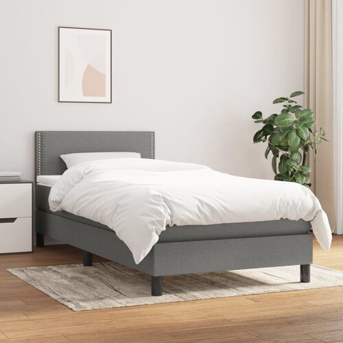 The Living Store Box spring postelja z vzmetnico temno siva 90x200 cm blago - Box Spring Postelja, (21520485) Cene