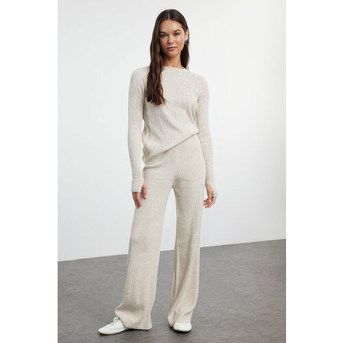 Trendyol Stone Basic Finger Detailed Knitwear Bottom-Top Set Slike
