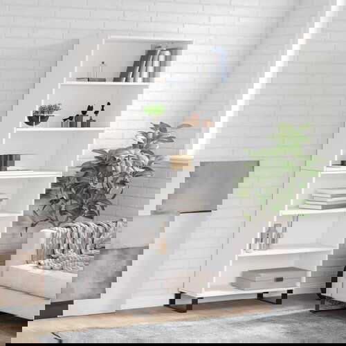  The Living Store Visoka komoda bela 69,5x32,5x180 cm inženirski les - Visoka Omarica, (21441071) Slike