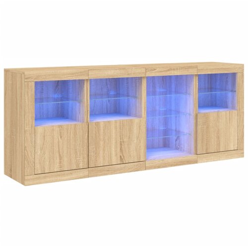 Maison Chic Komoda - Predalnik z LED lučkami sonoma hrast 164x37x67 cm, (21718770) Cene
