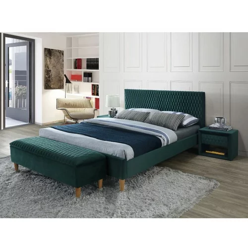 Molarem Home Tapecirani krevet AZURRO 200x180 cm - baršun - zeleni