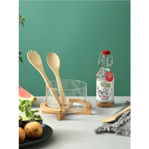Sinsay Zdjelica za salatu s priborom i bambus postoljem Cijene