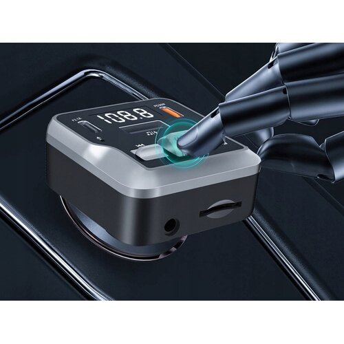  Auto bluetooth 5.3 fm transmiter 2x usb lcd 12-24v sd Slike