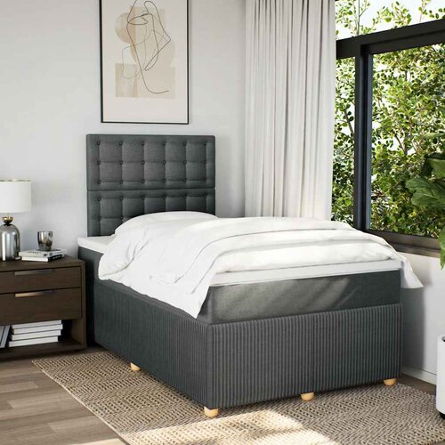  Krevet box spring s madracem tamnosivi 120 x 190 cm tkanina Slike