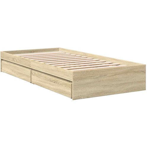  Okvir za krevet s ladicama boja hrasta 90x200 cm Slike