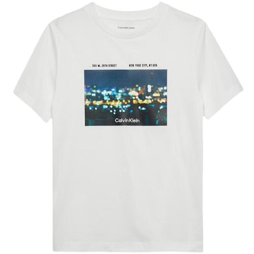 Calvin Klein Jeans Majice s kratkimi rokavi IB0IB02630YAF Bela Slike