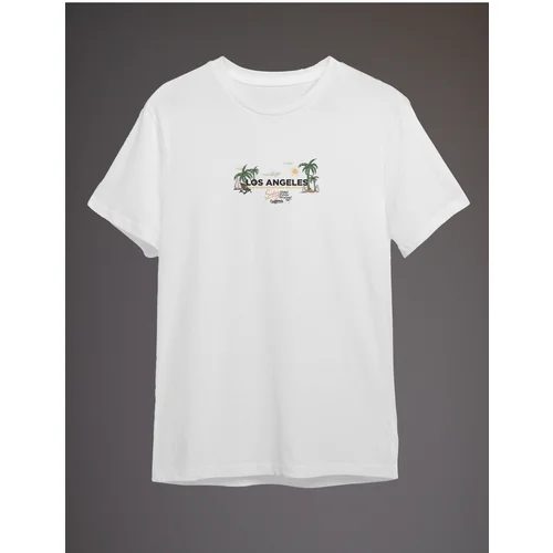 Trendyol White Los Angeles Printed Regular/Normal Cut T-shirt