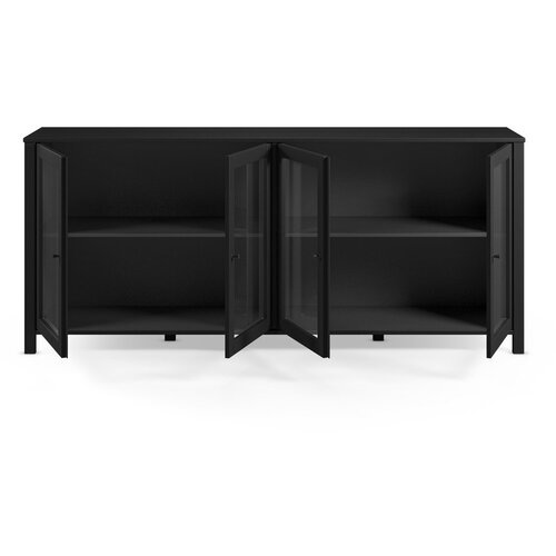 Marckeric Crna vitrina od masivnog bora 186x80x40 cm Alessandra &amp;ndash; Slike