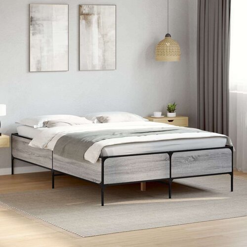 VidaXL Okvir za krevet boja hrasta 150x200cm konstruirano drvo i metal Slike