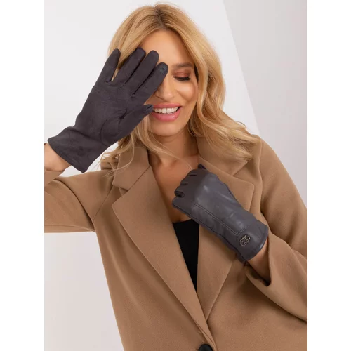 Fashion Hunters Dark Grey Elegant Women's Gloves