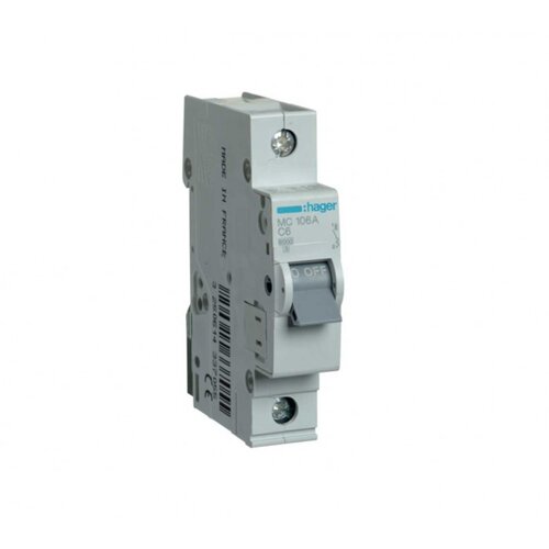 HAGER automatski osigurač 6A,1P,C,6KA MC106A Slike