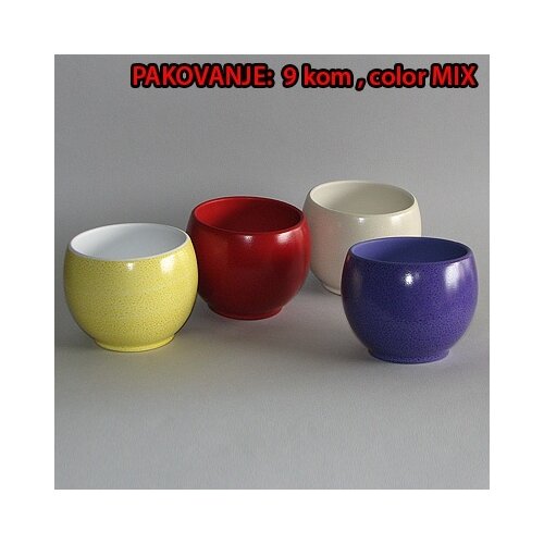  Saksija OBLOGA loptasta kolor mix dim.&Oslash;13x10cm Cene