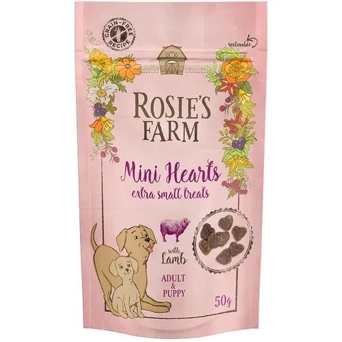 Rosie's Farm Snacks Puppy & Adult "Mini Hearts" janjetina - 3 x 50 g