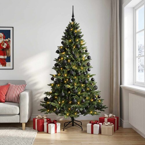 Umjetno božićno drvce s kuglicom 210 cm 300 LED lampica Slike