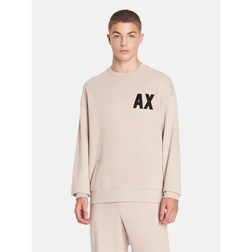Armani_Exchange Sweater majica bež / crna