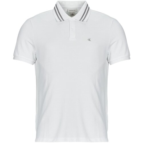Calvin Klein Jeans Polo majice kratki rokavi SS MONOGRAM PIQUE TIPPED POLO Bela Cene