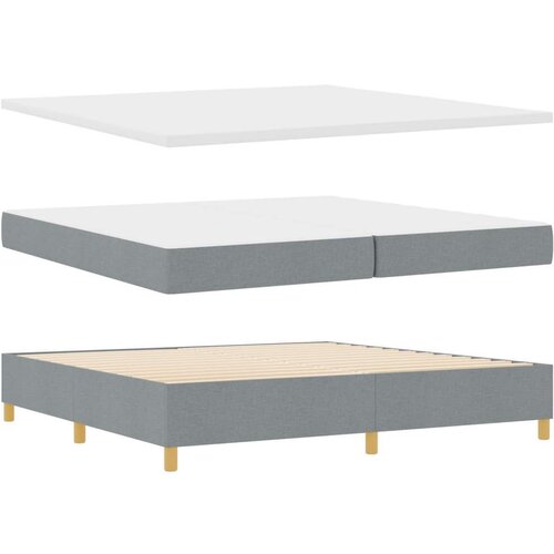  Krevet s box springom i madracem svjetlosive boje 200x200 cm Slike