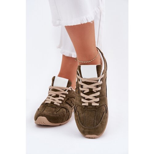 Boto Ladies Sports Shoes Made Of Eco Suede Dark Green Dorella Cene