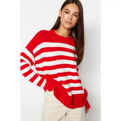 Trendyol Red Striped Knitwear Sweater