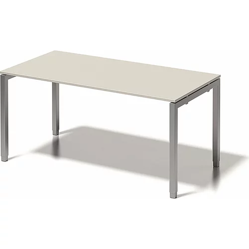 BISLEY Pisalna miza CITO, U-ogrodje, VxŠxG 650 - 850 x 1600 x 800 mm, srebrno ogrodje, sivo bela plošča