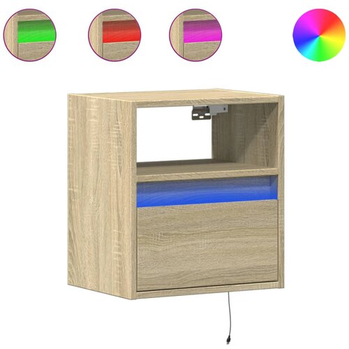Maison Chic Stenska TV omarica - TV stojalo - Televizijska omarica z LED lučkami sonoma hrast 41x31x45 cm, (21701015) Cene