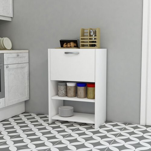 Woody Fashion vi&amp;scaron;enamenska komoda Albina v2, 48 x72 x35 cm, Bela Slike