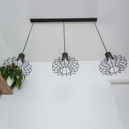  Visilica na sajli SOLANO 3xE27/15W/230V crna/zlatna Slike