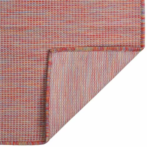 Vanjski tepih ravnog tkanja 100 x 200 cm crveni