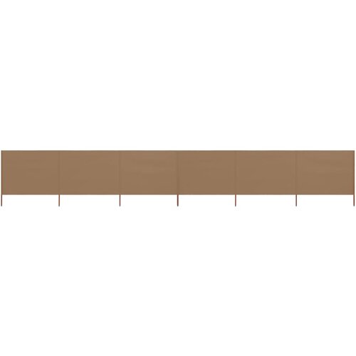 VidaXL 6-panelni vetrobran tkanina 800x120 cm taupe Slike