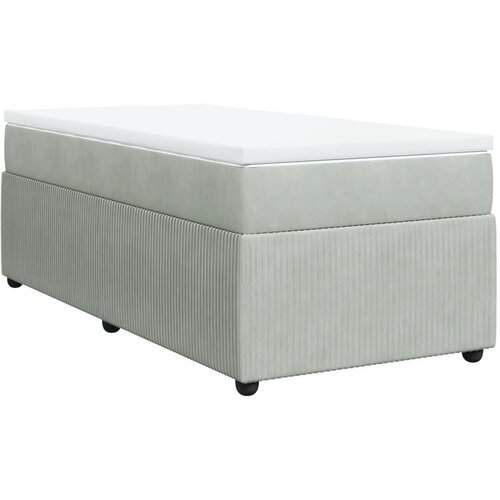 Maison Chic Box spring postelja - Vzmetna postelja z vzmetnico svetlo siva 90x200 cm žamet SL24003, (21890251) Slike