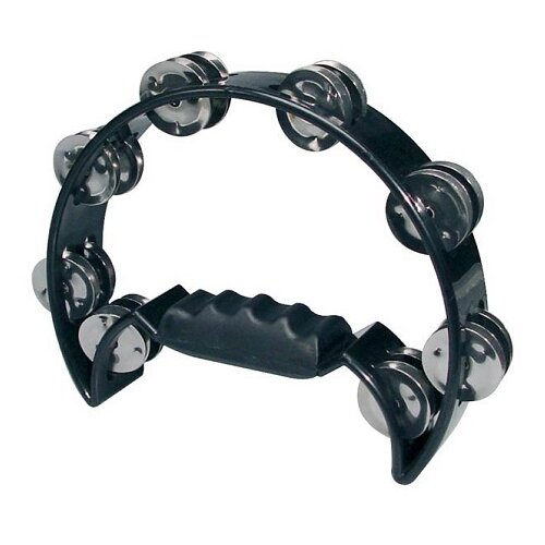 Hayman HTA-40-BK - half moon tambourine, no drum head, plastic, black Slike