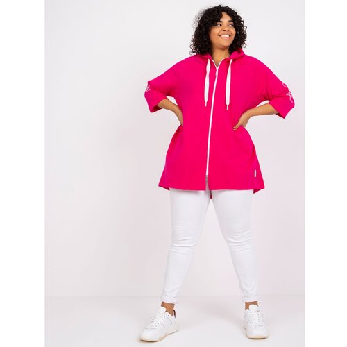 Fashion Hunters Miley&amp;#039;s fuchsia plus size sweatshirt with a hood Slike