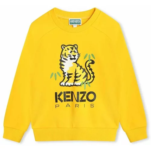 Kenzo Kids Dječja pamučna dukserica boja: žuta, s tiskom