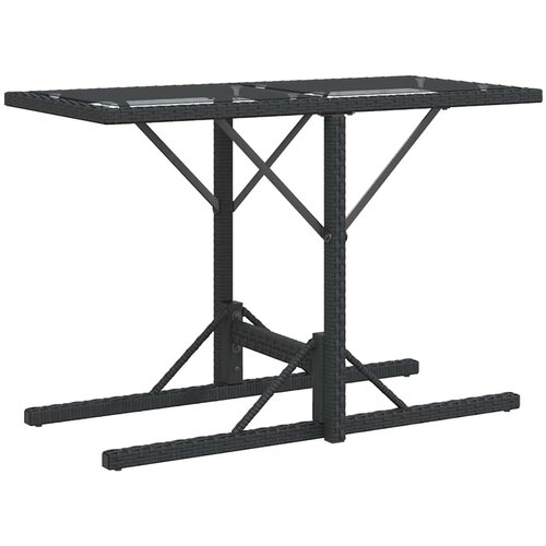  3-dijelni bistro set s jastucima crni od poliratana Slike