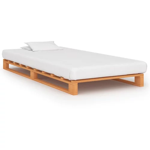 vidaXL Okvir za krevet od paleta od masivne borovine smeđi 100x200 cm