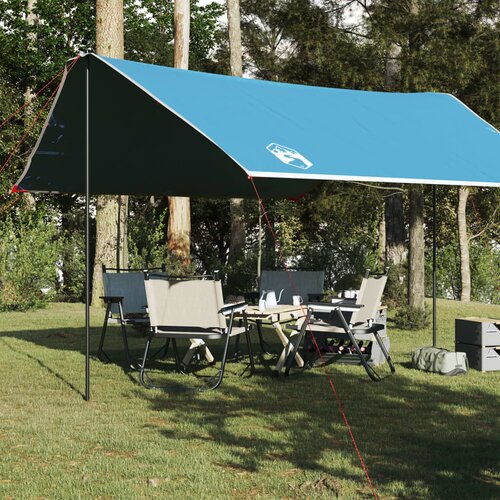 VidaXL Ponjava za kampiranje modra 430x380x210 cm vodoodporna Slike