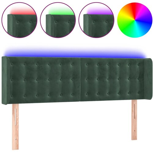 vidaXL LED posteljno vzglavje temno zeleno 147x16x78/88 cm žamet, (20951777) Cene